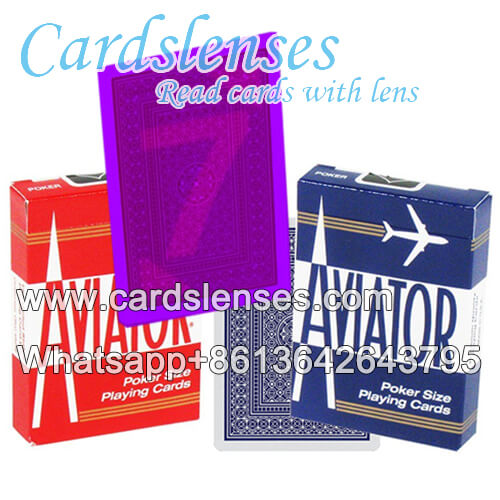 Aviator playing cards with luminous markings