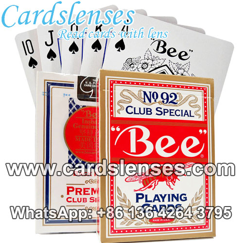 Bee No.92 invisible marking cheat poker decks for contact lenses