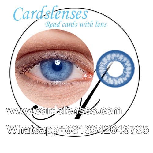 blue color marked playing cards contact lenses