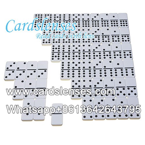 white double nine black dots ultraviolet dominos