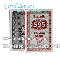Invisible ink marks on Piatnik 595 red poker cards