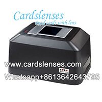 poker shuffler with side mark barcode reader